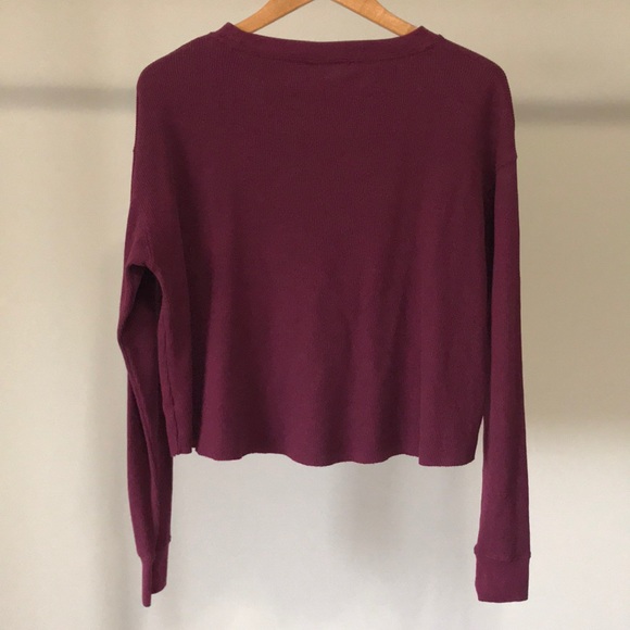 PINK | Crop Waffle-Knit Tee - Picture 3 of 8